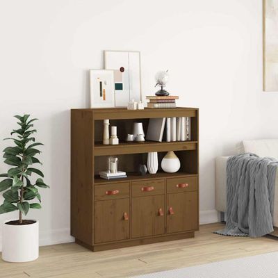 vidaXL Vysoká skrinka medovohnedá 100x40x108,5 cm masívna borovica