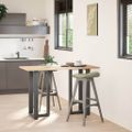 vidaXL Nohy barového stola v tvare T, 2 ks, antracitové, 50x35x(90-91) cm, oceľ