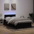 vidaXL Posteľný rám boxspring s matracom a LED čierny 120x210 cm zamat