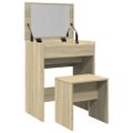 vidaXL Toaletný stolík a stolička dub sonoma 60x40x113,5 cm