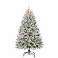 vidaXL Umelý Sklápací Vianočný Stromček 150 LED Zelená a biela 120 cm
