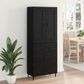 vidaXL Highboard 2 ks Čierny dub 69,5 x 34 x 180 cm Kompozitné drevo
