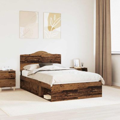 vidaXL Rám postele Staré drevo 120 x 200 cm Masívne borovicové drevo