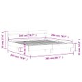 vidaXL Posteľný rám s čelom dymový dub 200x200 cm kompozitné drevo