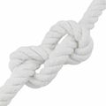 vidaXL Bavlnený povraz 16 mm 25 m Biela 100% bavlna
