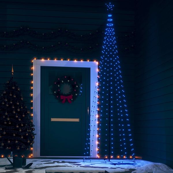 vidaXL Vianočný stromček, kužeľ, 330 LED, modré svetlo 100x300 cm