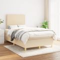 vidaXL Boxspring posteľ s matracom krémový 120x200 cm látka