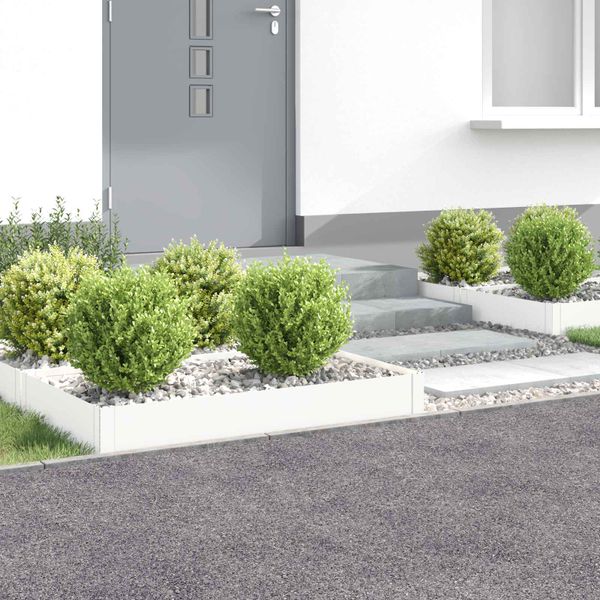vidaXL Obrubník trávnika 4 ks 100 x 60 x 20 cm Oceľ Biela