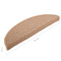 vidaXL Schodové rohože 15 ks 56x17x3 cm svetlohnedé polkruhové