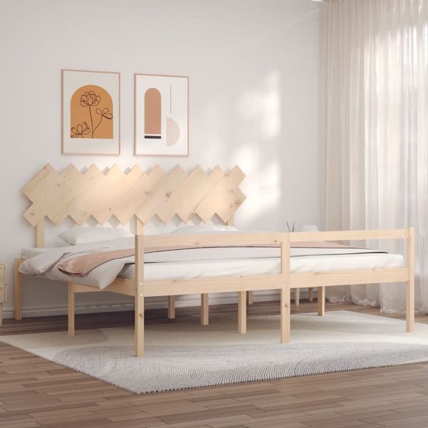 vidaXL Posteľ pre seniorov s čelom, 200x200 cm, drevený masív