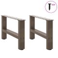 vidaXL Nohy konferenčného stolíka, prírodná oceľ, 2 ks, 50 x (30-31) cm, oceľ