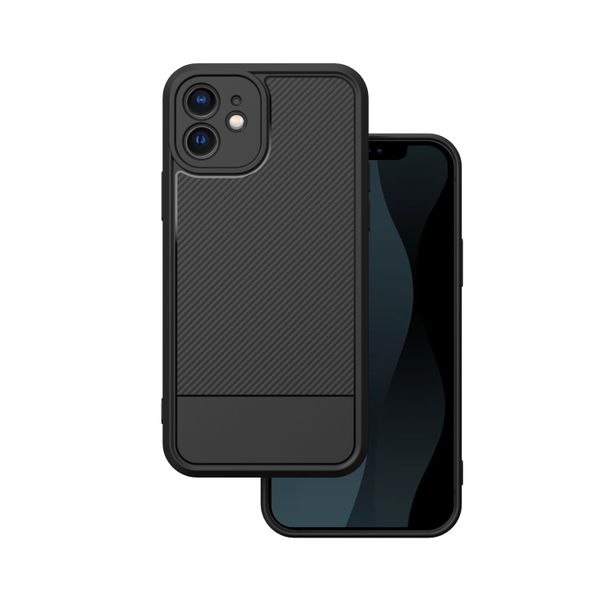 Jednoduché uhlíkové puzdro pre iPhone 12 6,1" čierne