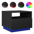 vidaXL Konferenčný stolík s LED svetlami čierny 50x49x40 cm