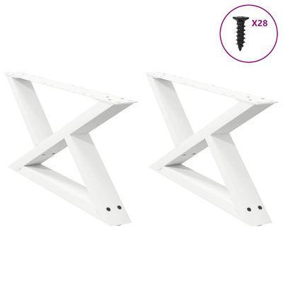 vidaXL Nohy konferenčného stolíka 2 ks biele 70x(30-31,3) cm oceľové