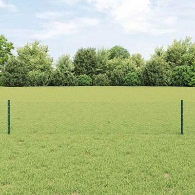 vidaXL Hexagonálny plot s stĺpom 25 x 0,4 m PVC potiahnutá oceľ Zelená