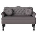 vidaXL Chesterfield lavica Sivá 120,5 x 65 x 75 cm Umelá koža