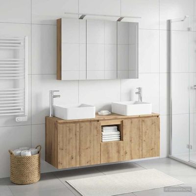 vidaXL Set kabinetov do kúpeľne 4 ks Dub artisan Kompozitné drevo