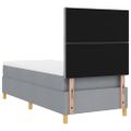 vidaXL LED box s pružinami Svetlosivá 100 x 200 cm látka