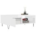 vidaXL Konferenčný stolík vysoký lesk biely 90x60x35 cm kompoz. drevo