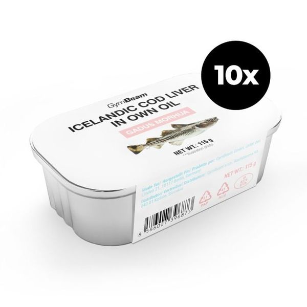 Islandské tresčie pečene vo vlastnom oleji - GymBeam, 10 x 115 g