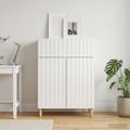vidaXL Servírovacia skriňa Biela s vysokým leskom 66 x 34,5 x 90 cm