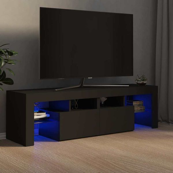 vidaXL TV skrinka s LED svetlami, sivá 140x36,5x40 cm