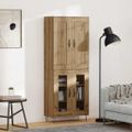 vidaXL Highboard Remeselný dub 69,5 x 34 x 180 cm Kompozitné drevo