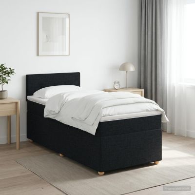 vidaXL Posteľ boxspring s matracom Čierna 100 x 200 cm Látka