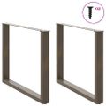 vidaXL Nohy k jedálenskému stolu v tvare U, 2 ks, prírodná oceľ, 100 x (72-73) cm, oceľ
