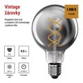 LED žiarovka DECO SMOKED G95 / E27 / 4,5 W (19 W) / 180 lm / flame