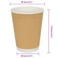 vidaXL Papierové šálky na kávu 500 ks 12oz 300ml hnedá