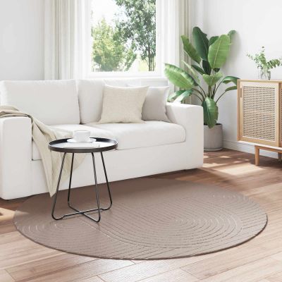 vidaXL Kusové koberce Okrúhly PALMERAS Béžová Ø 120 CM Polyester