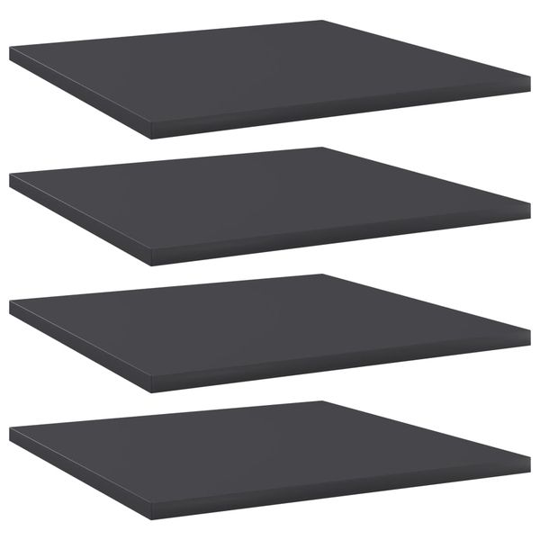 vidaXL Prídavné police 4 ks, sivé 40x40x1,5 cm, drevotrieska