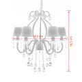 vidaXL Luster s 2300 krištáľmi, biely