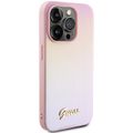 Puzdro Guess pre iPhone 15 Pro 6,1" GUHCP15LPSAIRSP ružové HC PU SAFFIANO IRIDESCENT SCRIPT