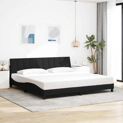 vidaXL Rám postele bez matraca Hanko čierny 200x200 cm látka