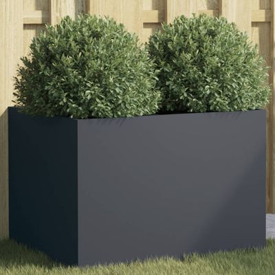 vidaXL Kvetináč antracitový 62x47x46 cm oceľ