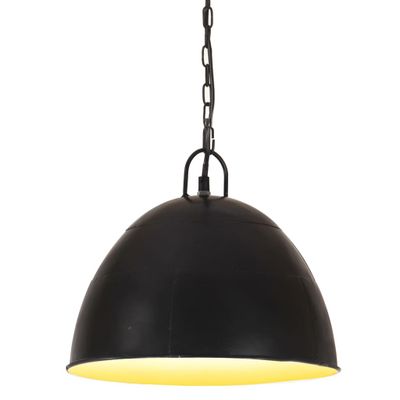 vidaXL Industriálna vintage závesná lampa 25W, čierna,okrúhla 31cm E27