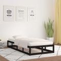 vidaXL Posteľný rám čierny 75x190 cm malé jednolôžko masívne drevo