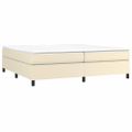 vidaXL Posteľný rám s boxspringom krémový 200x200 cm umelá koža