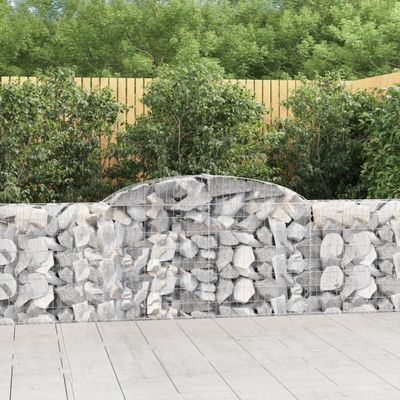 vidaXL Oblúkové gabionové koše 9 ks 300x30x80/100cm pozinkované železo