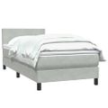 vidaXL Posteľný rám boxsping s matracom bledosivý 90x220 cm zamat
