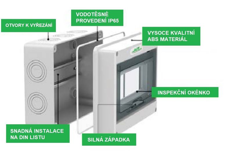 Elektroinštalačný rozvádzač Adelid APV-RH-06, 1x6M IP65, IK08 Elektroinstalační rozvaděč Adelid APV-RH-06, 1x6M IP65, IK08