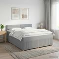vidaXL Posteľ boxspring s matracom Svetlosivá 140 x 200 cm Látka