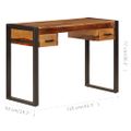 vidaXL Stôl s 2 zásuvkami 110x50x77 cm masívne akáciaové drevo