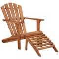 vidaXL Záhradná stolička Adirondack s podnožkou, akáciový masív