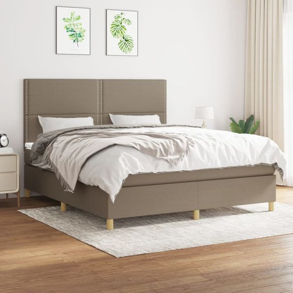 vidaXL Posteľný rám boxspring s matracom sivohned 160x200 cm látka