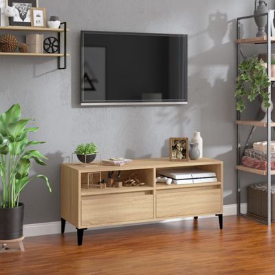 vidaXL TV skrinka dub sonoma 100x34,5x44,5 cm spracované drevo