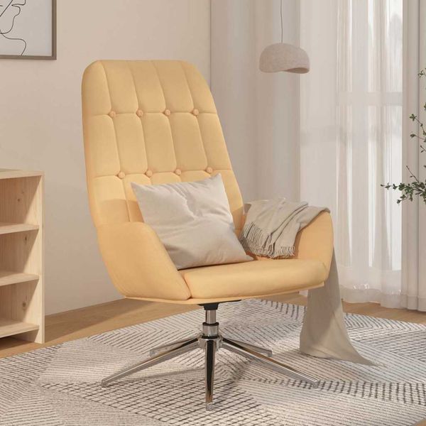 vidaXL Relaxačné kreslo krémové umelá semišová koža