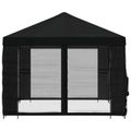 vidaXL Altánok so stenami 4 × 3 m Čierna Polyester a oceľ 190 gsm